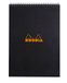 RHODIA 185019C - Spiraalnotitieblok (Integrale Binding) Notepad Zwart - A4 21 x 29,7 cm - Gelijnd - 80 Afscheurbare Vellen - Clairefontaine Wit Papier 80 g/m² - Omslag van Gecoat Karton
