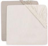 Jollein Hoeslaken Boxmatras - 75x95cm - Oatmeal/Sand - Jersey - 2 Stuks