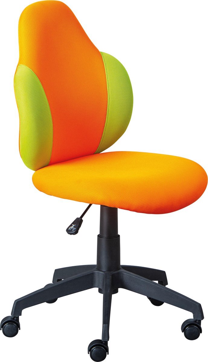 Interlink bureaustoel voor kinderen, met mesh hoes, in de kleurencombinatie oranje met groen