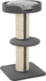 PawHut Kattenboom speelboom krabpaal met platform sisal pluche blau 91 cm