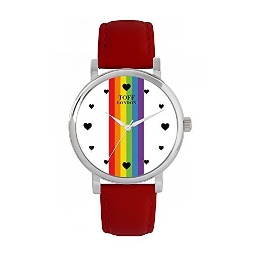 Toff London Pride Lineair wit hart wapenstokken Horloge