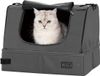 Merkloos / Sans marque Bol Reis Kattenbak met Deksel - Waterdicht - Opvouwbaar - Draagbaar - Grijs