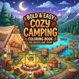 Bold & Easy Cozy Camping Coloring Book for Adults and Teens