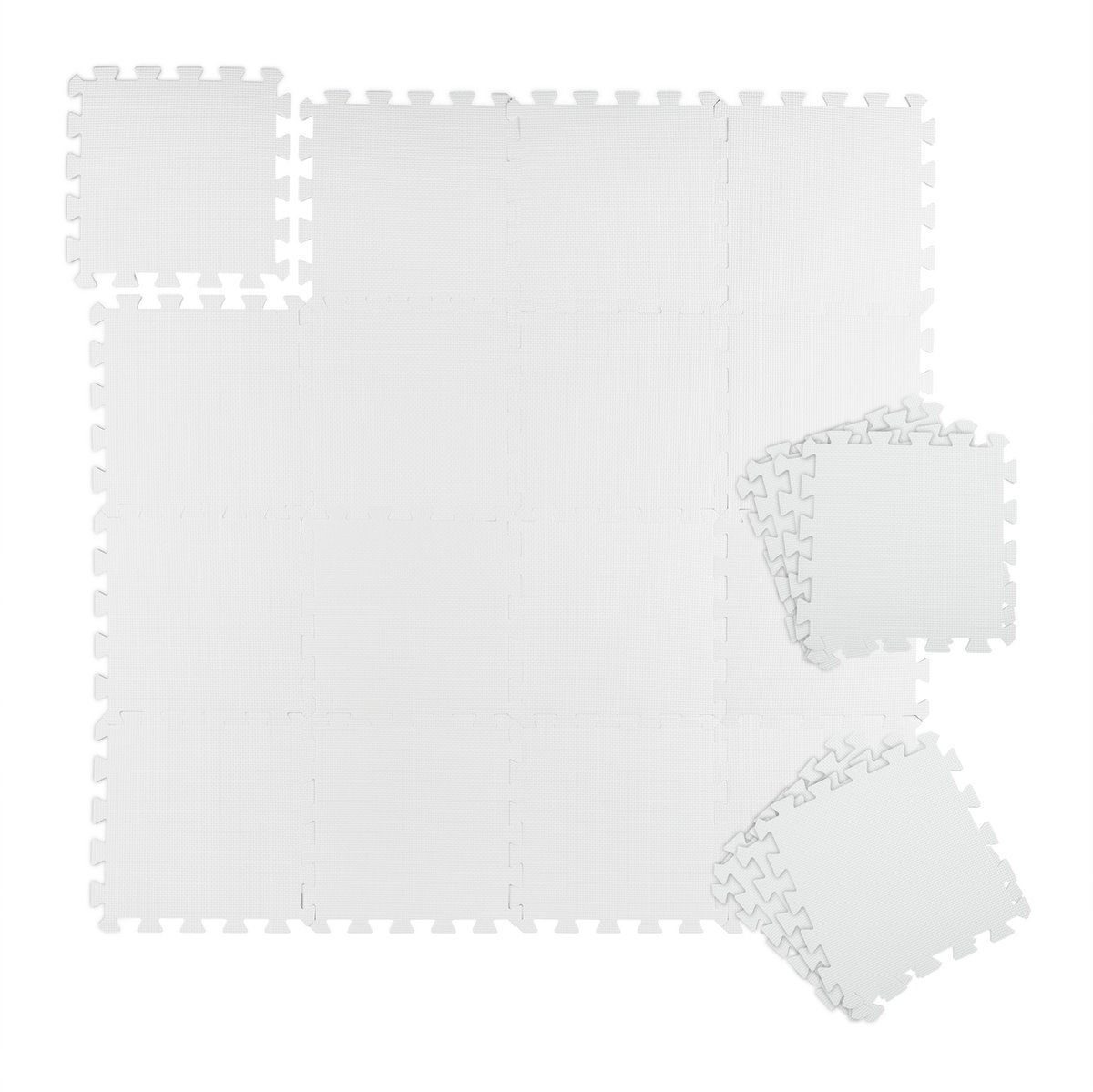 Relaxdays Fitness puzzelmat - 24 puzzelstukken - wit