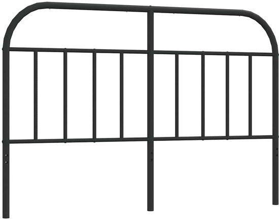 VidaXL Hoofdeind & Voeteind Zwart Staal 140 cm