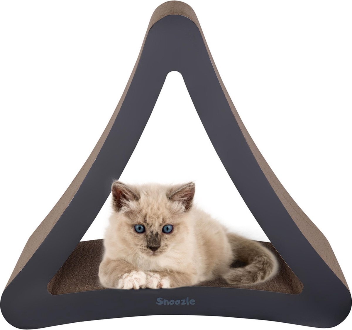 Snoozle Pyramid Krabpaal voor Katten - Zwart - 46cm - Krabmeubel - Karton zwart