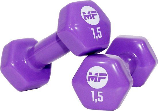 Muscle Power Vinyl Dumbbells - 2 x 1.5 kg - Purple