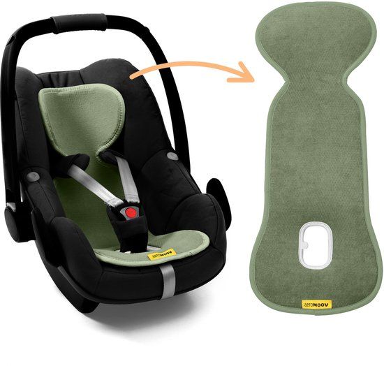AeroMoov Air Layer – Inlegkussen Autostoel – Ademend & Warmteregulerend - Groep 0+ - Green Moss