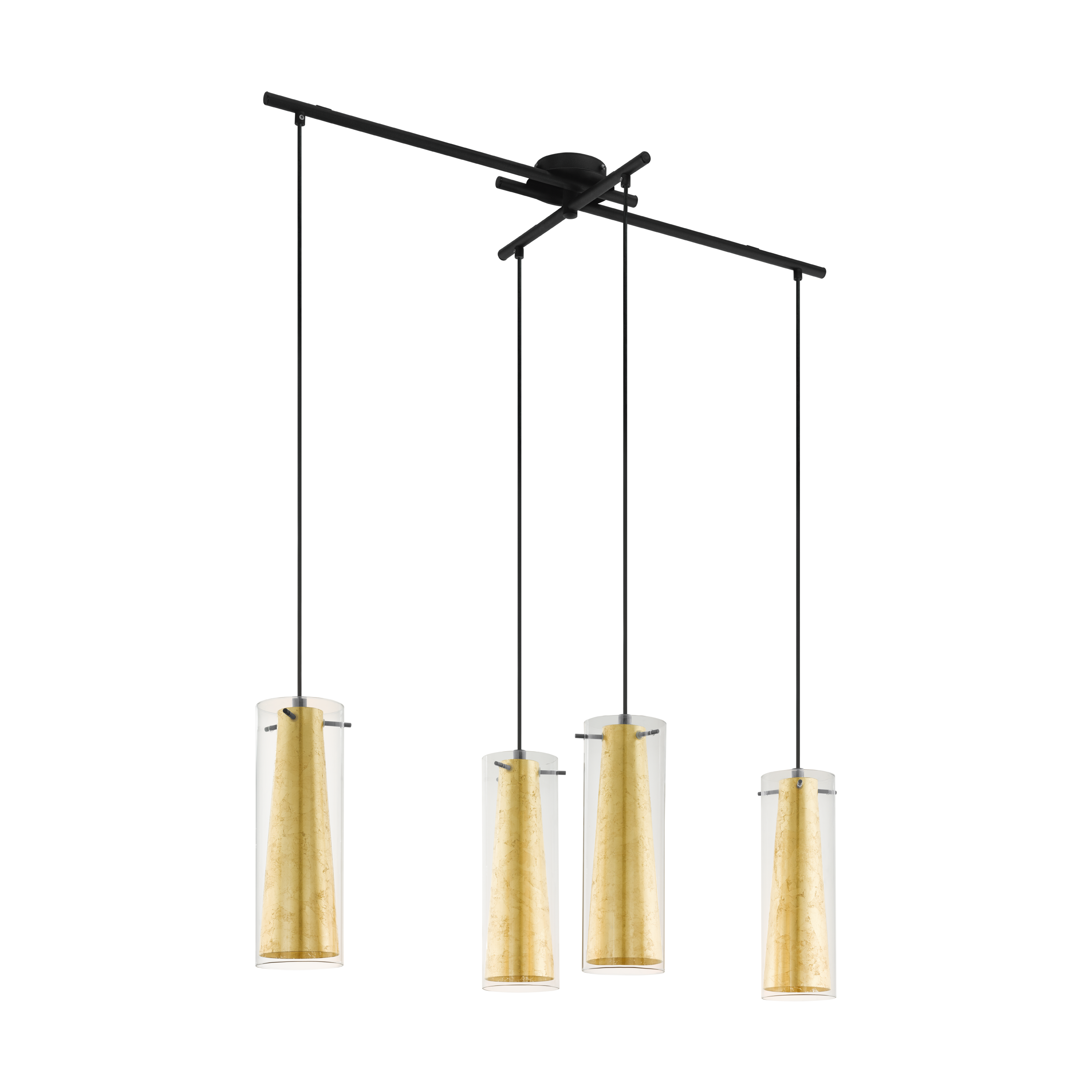 EGLO Pinto Gold Hanglamp - E27 - Zwart - 90,5 cm