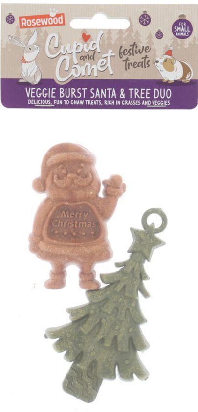 Rosewood Knaagdiersnack Cupid & Comet Santa & Tree Duo Snack - 90 gr