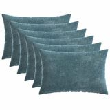 vidaXL - Kussensloop - 6 stuks - HEERLEN - Blauw - 30 x 50 cm - Chenille Stof