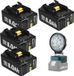 Batteries pour outils électriques, capacité de 8000 mAh, compatible avec BL1830, 4x 8.0Ah, 1x lampe de travail