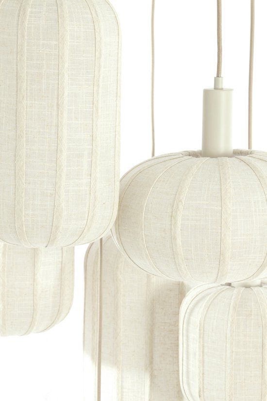 Light & Living Tufia hanglamp beige crème textiel Ø 53cm E27