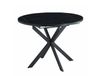 Table Noire Ronde Extensible Style Marbre Pieds Acier 100cm