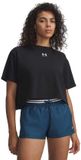 Under Armour Rival Boxy Solid T-shirt Zwart L Vrouw