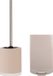 MSV Toiletborstel in houder/pedaalemmer set Napoli - keramiek/kunststof - taupe/beige