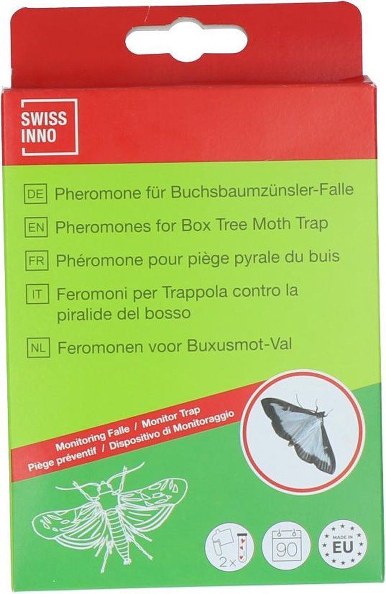 Swissinno Feromooncapsules met lijmoppervlak voor buxusmottenval - Set van 2