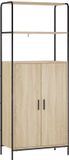 vidaXL Highboard Sonoma Eiken 40 x 33 x 161 cm Bewerkt hout