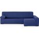 ECOMMERC3 Chaiselong Bankovertrek met lange arm rechts, universeel en veelzijdig - bankovertrek, blauw, eenvoudig aan te brengen, voor rugleuning, zitting en armleuningen