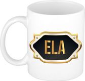 Bellatio Decorations Ela naam cadeau mok / beker met gouden embleem - kado verjaardag/ moeder/ pensioen/ geslaagd/ bedankt