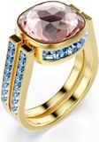 Swarovski Ring 5706304 Roze Blauw Goudkleurig Staal