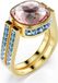 Swarovski Ring 5706304 Roze Blauw Goudkleurig Staal