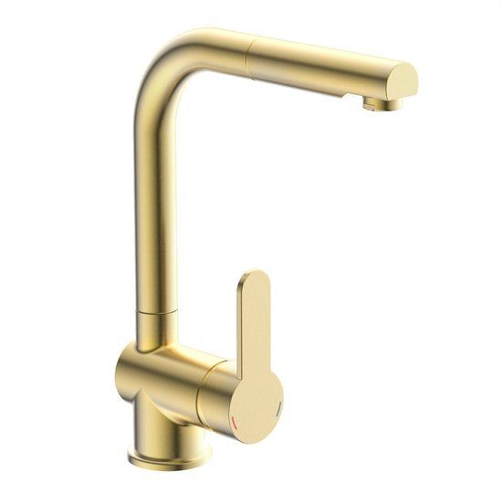 SCHÜTTE London Design Keukenkraan - Mengkraan - Mat Goud - Met Sproeikop