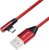LogiLink USB 2.0 A naar USB-C kabel, 1m, Rood