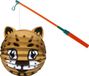 Merkloos Bol lampion panter - bruin - H20 cm - papier - met lampionstokje - 40 cm