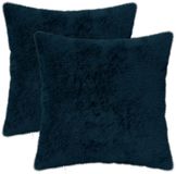vidaXL Kussensloop 2 st HEERLEN Marineblauw 40 x 40 cm