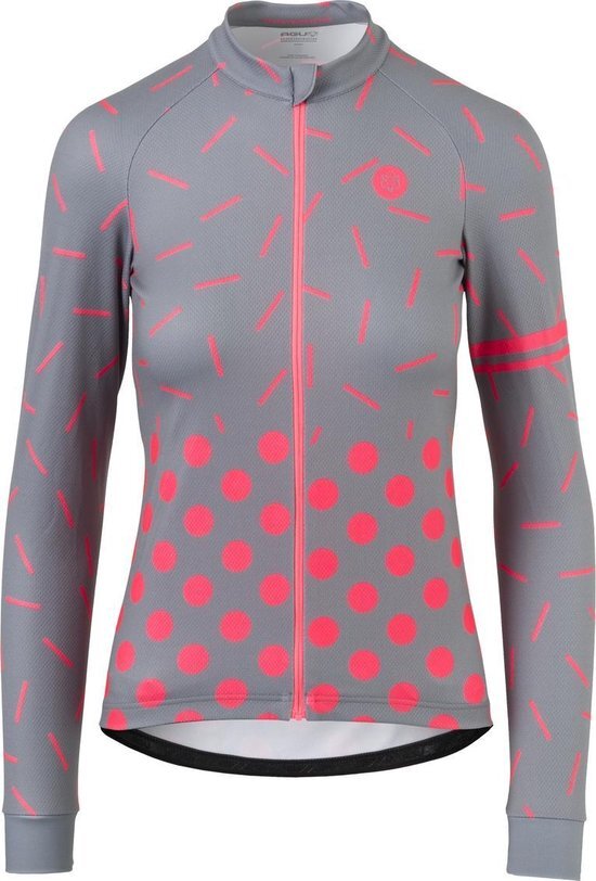 AGU Sprinkle Dot Fietsshirt Lange Mouwen Essential Dames Fietsshirt - Maat XS - Grijs