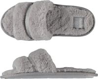Apollo huisslippers/instapsloffen/pantoffels - dames - imitatiebont - grijs - maat 37-38