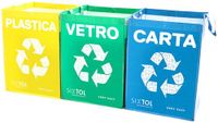 SIXTOL SORT EASY 3 BASIC IT afvalscheidingszakset, 30 x 30 x 40 cm, 3 x 36 liter