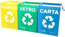 SIXTOL SORT EASY 3 BASIC IT afvalscheidingszakset, 30 x 30 x 40 cm, 3 x 36 liter
