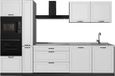 Vicco Complete keukeneenheid R-Line, Wit landelijk/Antraciet, 310 cm marmer werkblad