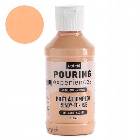 Pebeo Pouring Experiences Acrylverf 118ml - Roze Beige