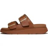 FitFlop Gen-FF Buckle Two-Bar Leather Slides BRUIN - Maat 38