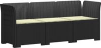 vidaXL 3-zits tuinbank met kussens, rattan look, metaal, antraciet
