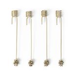 Ferm Living Forest Bougeoir sapin de Noël Lot de 4 Laiton