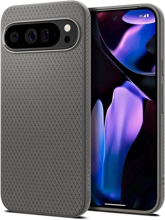 Spigen Liquid Air Hoesje Geschikt voor Google Pixel 9 Pro XL - Back Cover Flexibel TPU Grijs