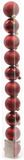 Decoris 5 stuks Boule en plastique gl-mt-glitter/60mm/ossenbloed