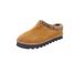 Rohde Damen Leder Mokassin Hausschuhe Braun mit Leoparden-Print und Gummisohle