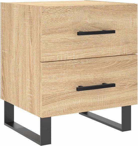 vidaXL Nachtkastje 40x35x47,5 cm bewerkt hout sonoma eikenkleurig