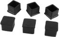 Allecto plus - Set van 6 Noir Rubberen Voet Covers voor Home Furniture met Vierkant Ontwerp