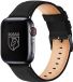 Rosso Deluxe Bandje van Echt Leer - Geschikt voor Apple Watch 1/2/3/4/5/6/7/8/9/10/11/SE/Ultra - 49MM / 46MM / 45MM / 44MM / 42MM - Polsband Horloge - Zwart
