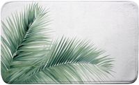 Douceur d'intérieur Antislip Badkamermat 45x75cm - Wit met Palmblad Print