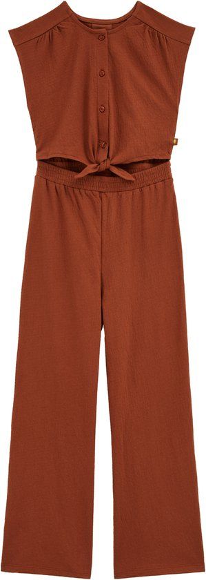 WE Fashion Meisjes jumpsuit met structuur en knoopdetail