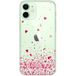 Apple iPhone 12 Mini Confettis de coeurs rose bedrukt siliconen hoesje