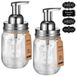 Mason Jar Schuimzeepdispenser, roestvrij stalen deksel/BPA-vrije schuimpomp, waterdichte krijtbordetiketten, boerderijdecoratie, badkameraccessoires, geborsteld nikkel, 2 stuks