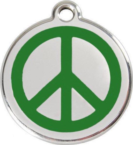 Red Dingo Hondenpenning 38 mm peace groen